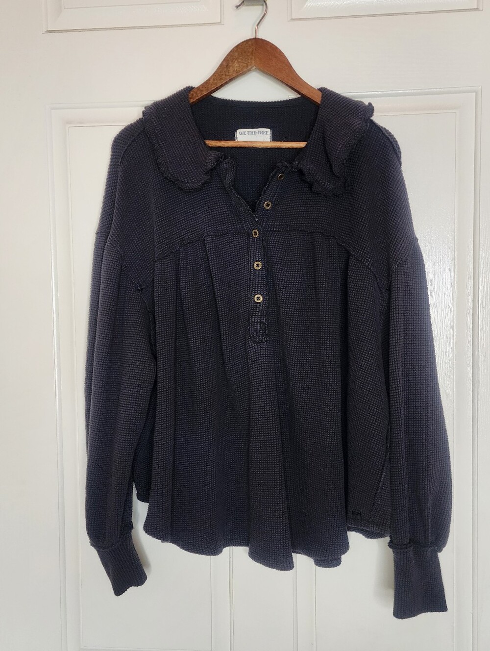 Free People We The Free Queen of Hearts Thermal Eclipse Gray Charcoal Large